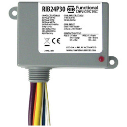 Functional Devices-Rib Prewired Relay,24VAC/DC,30A,DPDT RIB24P30