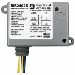 Functional Devices-Rib Relay,24VAC/DC, 208-277VAC,20A,SPDT RIB2402B