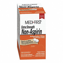 Medi-First Acetaminophen Pain/Fever,500mg,PK100 80433