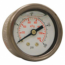 Winters Pressure Gauge,1-1/2" Dial Size,Silver PFQ1226