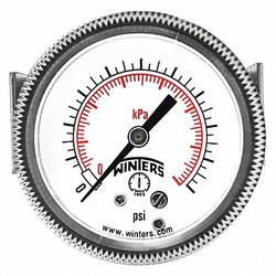 Winters Pressure Gauge,3-1/2" Dial Size,Black P9U901460UC