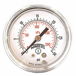 Winters Pressure Gauge,2" Dial Size,Black P9U901402UC