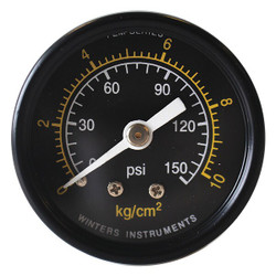 Winters Pressure Gauge,1-1/2" Dial Size,Black PEM1421-CD