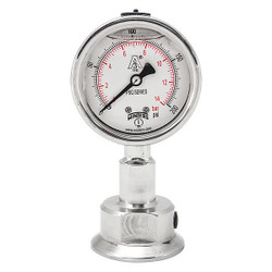 Winters Pressure Gauge,2-1/2" Dial Size,Silver  PSQ15806