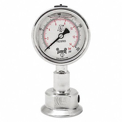 Winters Pressure Gauge,2-1/2" Dial Size,Silver PSQ15806