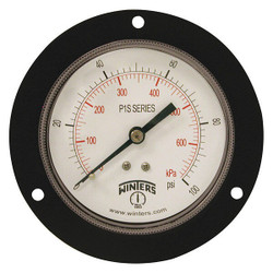 Winters Pressure Gauge,3-1/2" Dial Size,Black  P1S564