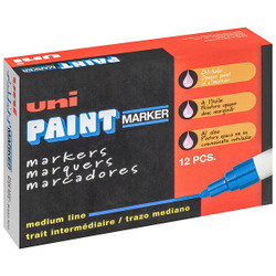 Uni-Paint Paint Marker,White,Capped,PK12 63613