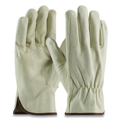 PIP Top-Grain Pigskin Leather Drivers Gloves, Economy Grade, Large, Gray 179952