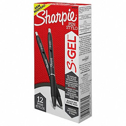 Sharpie S-Gel Pen,Medium 0.7mm,Black,PK12 2096159