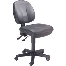 Interion Task Chair With 17-1/2""H Back Leather Black