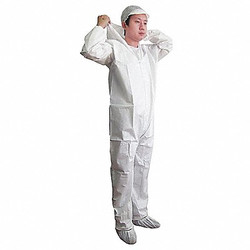 Keystone Safety Hooded Coverall,Elastic,White,XL,PK25 CVL-KG-HE-XL
