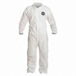 Dupont Collared Coveralls,L,White,SMS,PK25  PB125SWHLG002500