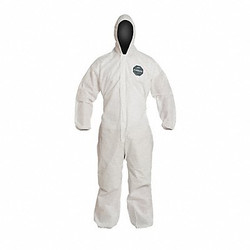 Dupont Hooded Coveralls,5XL,White,SMS,PK25 PB127SWH5X002500