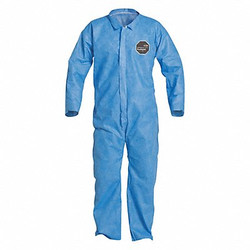 Dupont Collared Coveralls,L,Blue,SMS,PK25 PB120SBULG002500