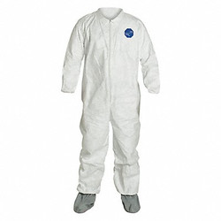 Dupont Coveralls,4XL,White,Tyvek(R) 400,PK25 TY121SWH4X0025NS