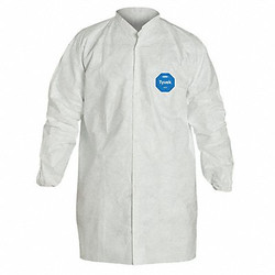 Dupont Lab Coat,White,Snaps,M,PK30 TY216SWHMD003000