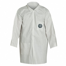 Dupont Lab Coat,White,Snaps,L,PK30 NG212SWHLG003000