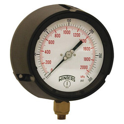 Winters Pressure Gauge,4-1/2" Dial Size,Black PPC5087-G-SG.