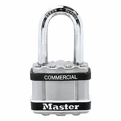 Master Lock Keyed Padlock, 15/16 in,Rectangle,Silver M5KALFSTS