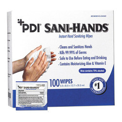 Pdi Sanitizer Wipes,Box,5 x 8",1EA D43600