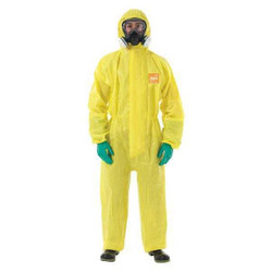 Microchem Coveralls,L,Yellow,Non-Woven Lam,PK6 YE30-W-92-111-04