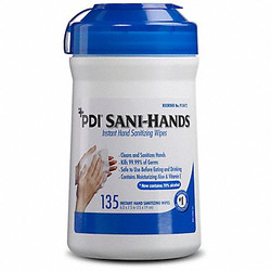 Pdi Sanitizer Wipes,Canister,6 x 7-1/2". P13472