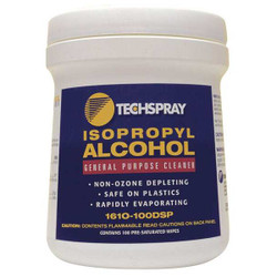 Techspray Alcohol Wipes,Unscented,8" x 5",100 ct 1610-100DSP