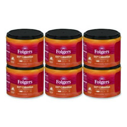 Folgers® 100% Columbian Coffee, 22.6 oz Canister, 6/Carton 30445CT