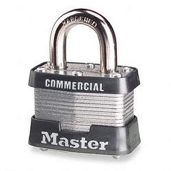 Master Lock Keyed Padlock, 5/8 in,Rectangle,Silver 3