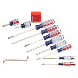 Craftsman Screwdriver Set,Phillips,Slotted,12 pcs. CMHT65044