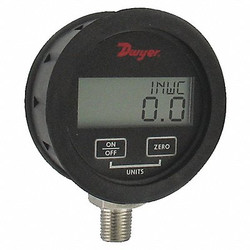 Dwyer Instruments Digital Vacuum Gauge,3" Dial Size,Black DPGWB-00