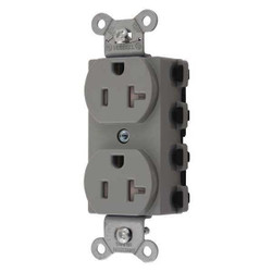 Hubbell Receptacle,Gray,20 A,2P3W,Back,1PK SNAP5362GYTRA