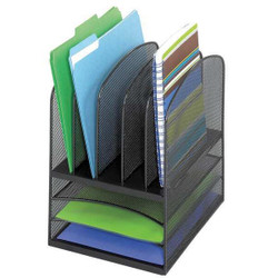 Safco Desk Tray,Black,13 in H 3266BL