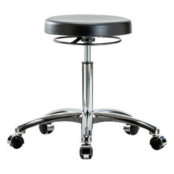 Blue Ridge Ergonomics Backless Pneumatic Stool,17" W  BR-CLR-PMBSO-CR-NF-CC