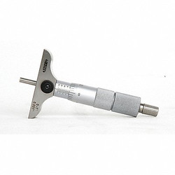 Insize Depth Micrometer,4" L Base,Flat Anvil 3241-B1