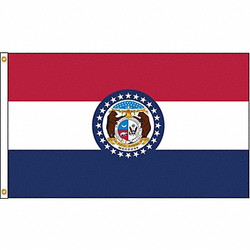 Nylglo Missouri Flag,5x8 Ft,Nylon 142980