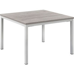 Interion Wood End Table with Steel Frame - 24"" x 24"" - Gray