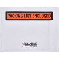 Global Industrial Packing List Envelopes W/Print 4-1/2""L x 5-1/2""W Orange 1000