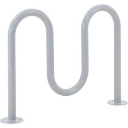 Global Industrial Deluxe Wave Bike Rack 5-Bike Capacity Flange Mount Gray