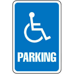 Global Industrial Aluminum Sign - Parking Sign - Handicap Symbol .063"" Thick 64