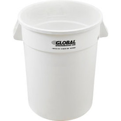 Global Industrial Plastic Trash Can - 32 Gallon White