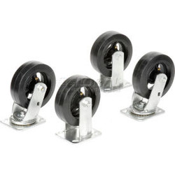 Global Industrial 6"" x 2"" Mold-On Rubber Caster Kit Set of 4 (2 Swivel 2 Rigid