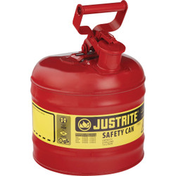 Justrite 2 Gal. Type I Galvanized Steel Safety Fuel Can, Red 7120100