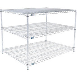 Nexel 3 Shelf Stainless Steel Wire Shelving Unit Starter 48""W x 36""D x 34""H