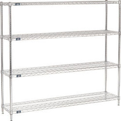 Nexel 4 Shelf Chrome Wire Shelving Unit Starter 60""W x 12""D x 54""H