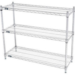 Nexel 3 Shelf Stainless Steel Wire Shelving Unit Starter 42""W x 18""D x 34""H