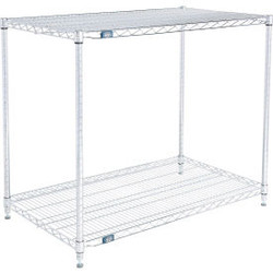 Nexel 2 Shelf Stainless Steel Wire Shelving Unit Starter 42""W x 21""D x 34""H