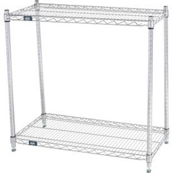 Nexel 2 Shelf Stainless Steel Wire Shelving Unit Starter 36""W x 18""D x 34""H