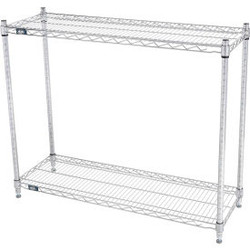 Nexel 2 Shelf Stainless Steel Wire Shelving Unit Starter 42""W x 14""D x 34""H