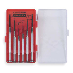 Stanley Jewelers Screwdriver Set,Sl/Ph,6 pcs. 66-039